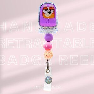 Bluey Bingo Granny Pardon Badge Reel | Cute Badge Holder | Nurses | Retractable